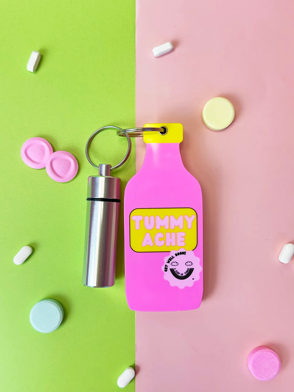 Tummy Hurts Mirror & Pill Case Keychain