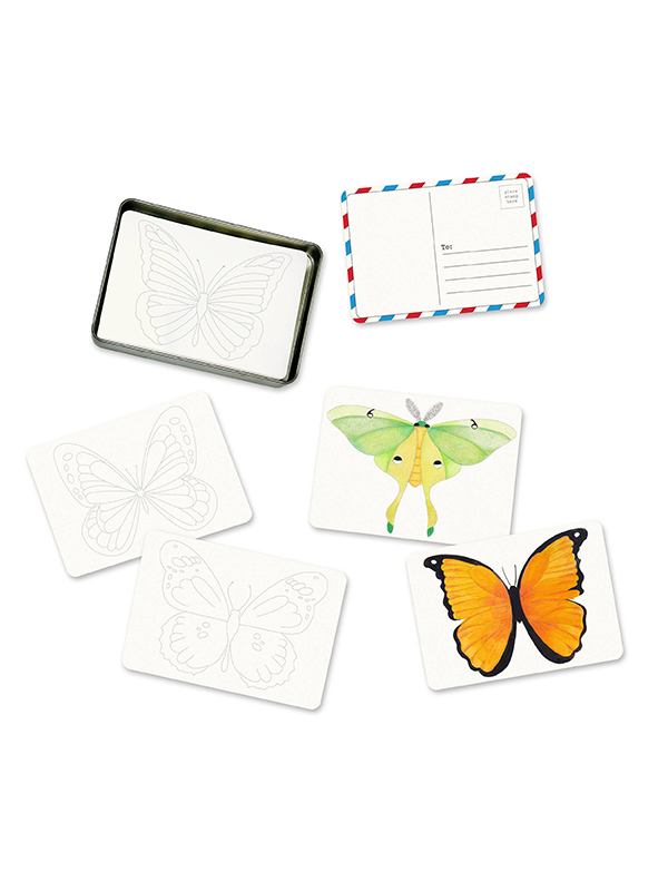 Coloring Postcards: Butterflies and Moths