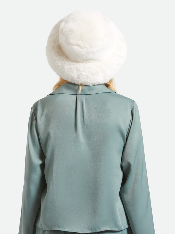 Dion Packable Winter Bucket Hat: Off White