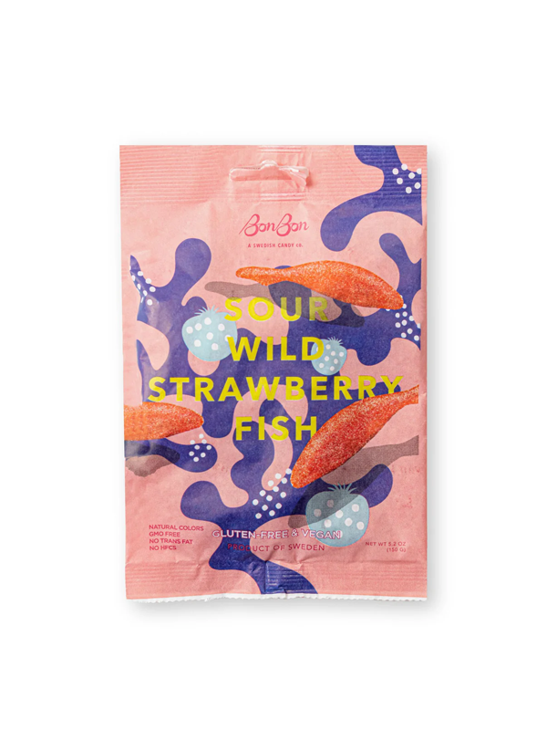 Sour Wild Strawberry Fish Swedish Candy