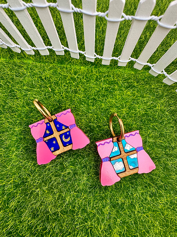 Day and Night Window Earrings