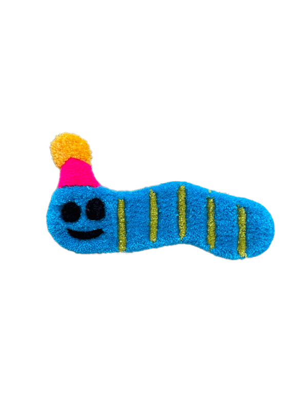 Party Hat Worm Wall Hanging: Blue