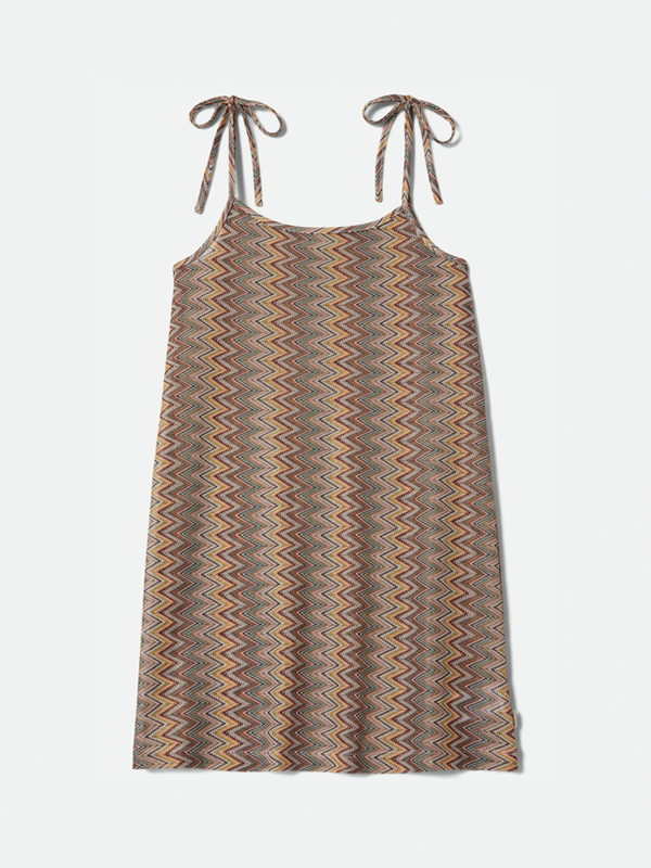 The Cabana Mesh Tunic Dress: Multi Color Zigzag