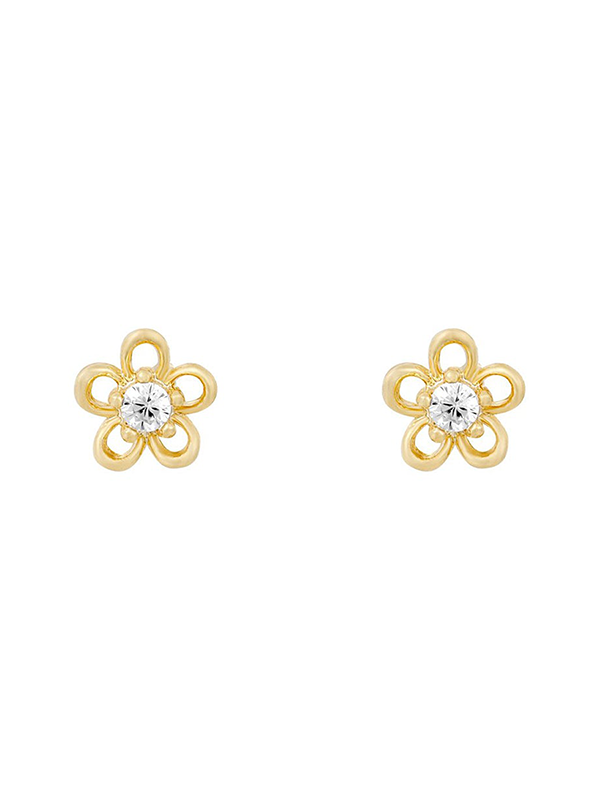 Teeny Tiny Flower Studs: Gold