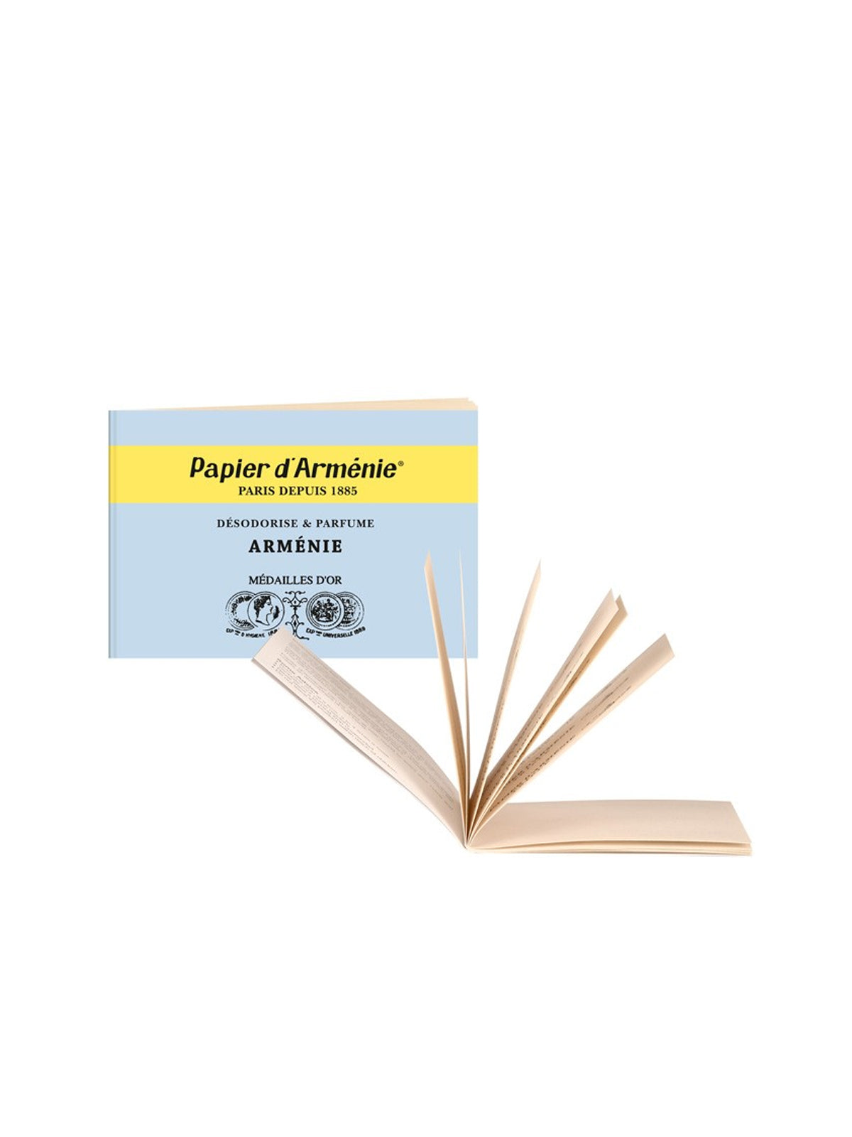 A sheet of Armenie incense paper, infused with a rich, aromatic fragrance. The paper has a delicate texture and is designed to release a soothing, exotic scent when lit, evoking the essence of traditional Armenian incense blends.