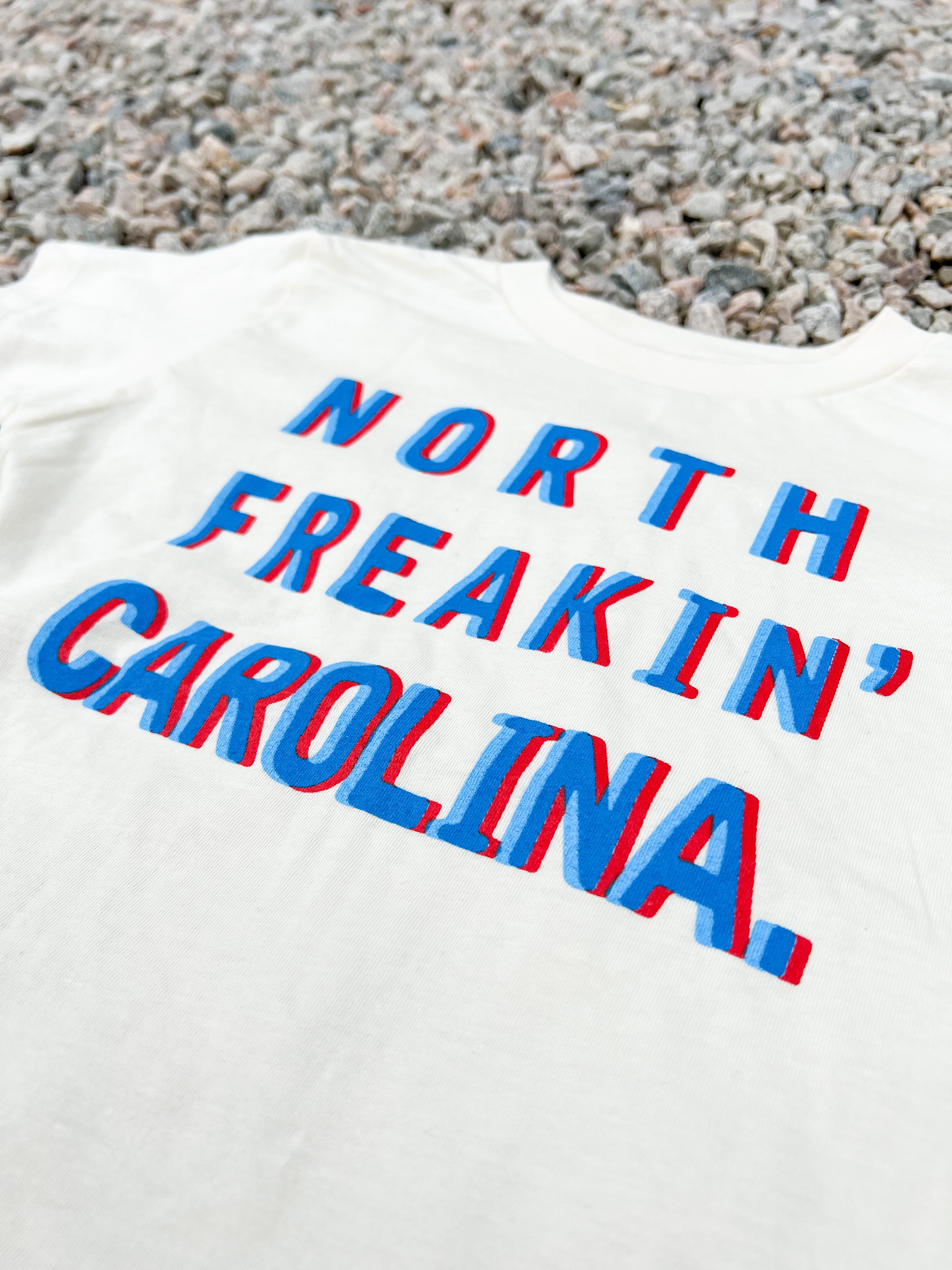 North Freakin' Carolina Kiddo Tee: 3D/Cream