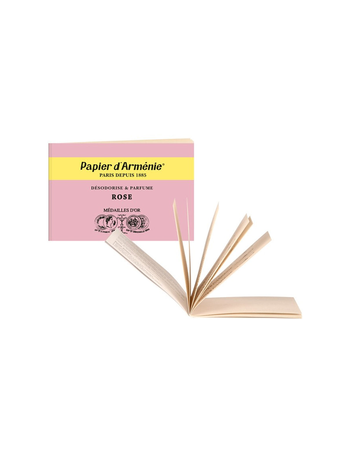 Papier d'Arménie La Rose incense booklet (single) – aromatic French incense with a floral rose scent for a soothing atmosphere.