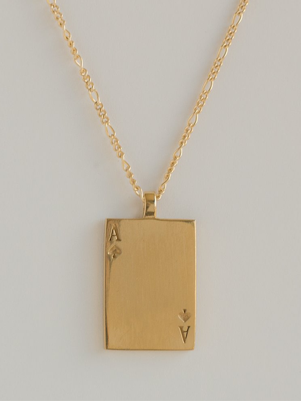 Ace of Spades Necklace: Gold Plated