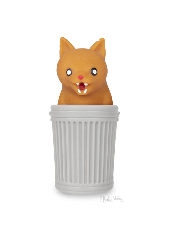 An assortment of surprise popping alley cat toys, each featuring a playful, quirky cat design that pops open to reveal a fun surprise inside.