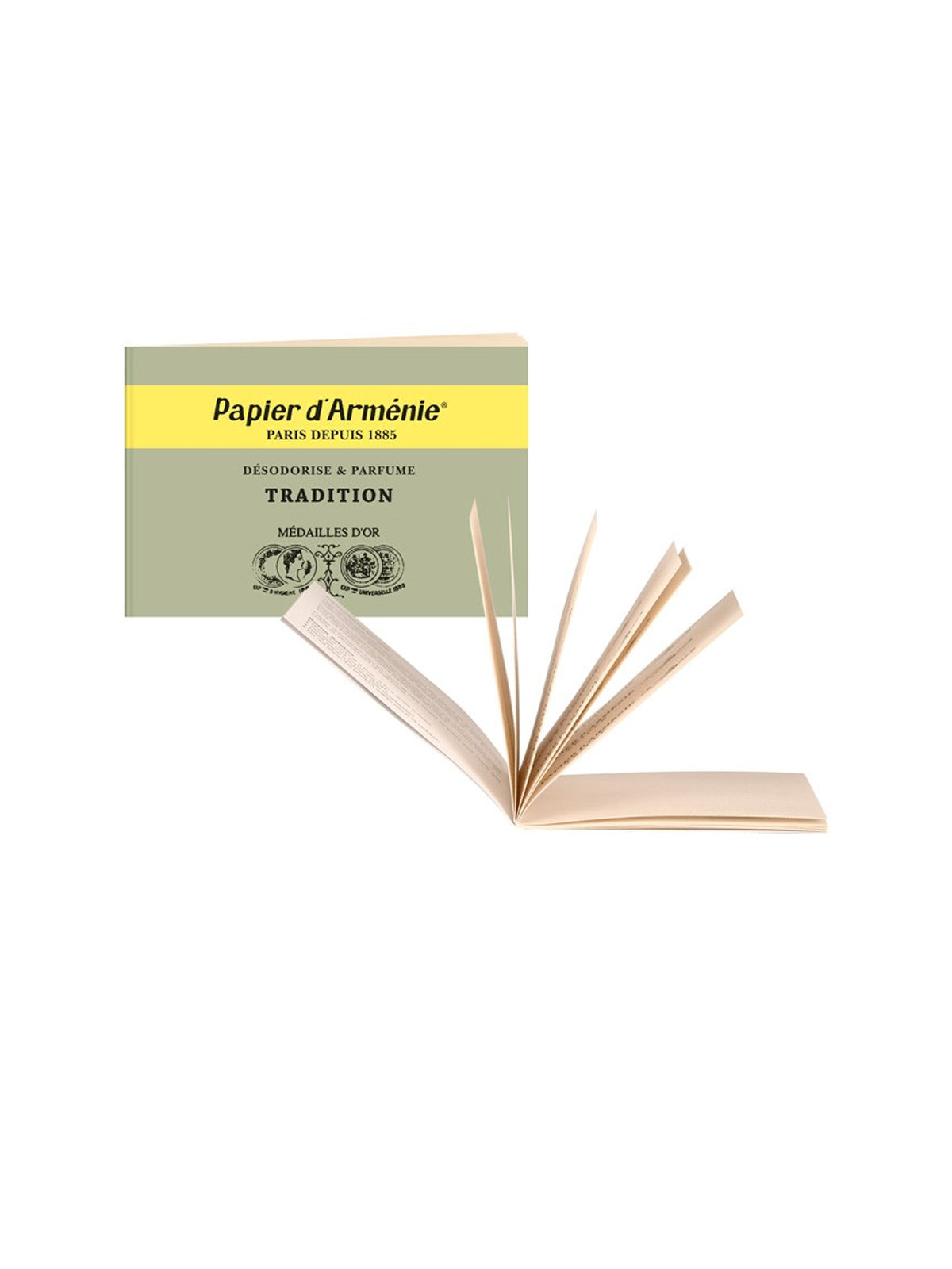 Papier d'Arménie Incense Booklet: Tradition, featuring aromatic Armenian incense papers designed for creating a calming and fragrant atmosphere.